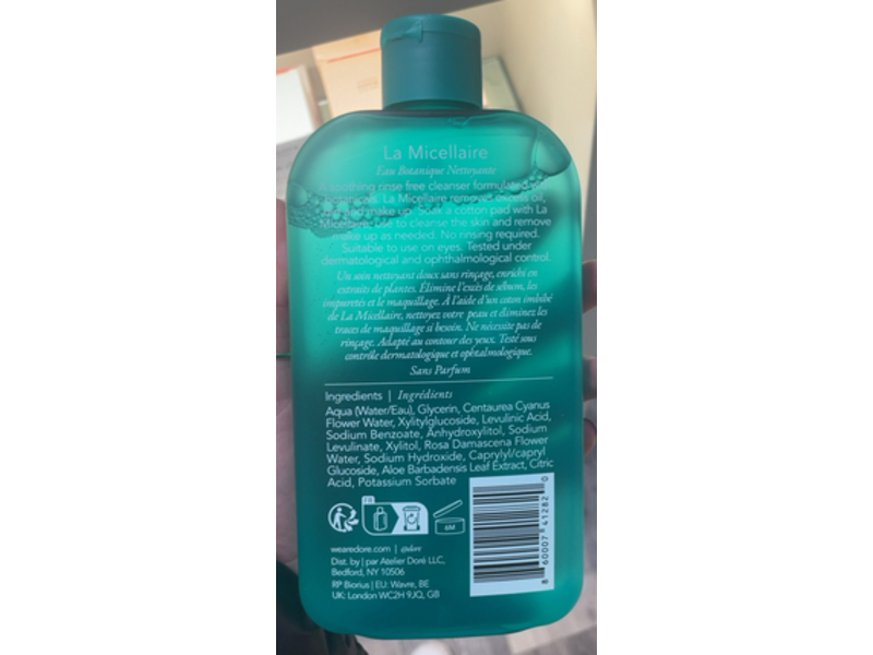 Dore La Micellaire Botanical Cleansing Water, 14.3 fl oz/425 mL