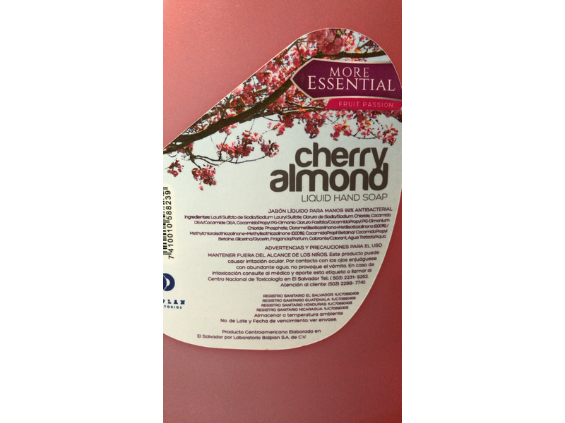 Jabon More Essential Liquid Hand Soap, Cherry Almond, 125 oz/3.7 L