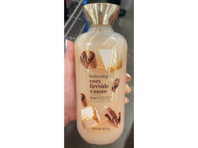 Bodycology Cozy Fireside s'more 2 In 1 Body Wash & Bubble Bath, Moisturizing Shea, 16 fl oz/473 mL