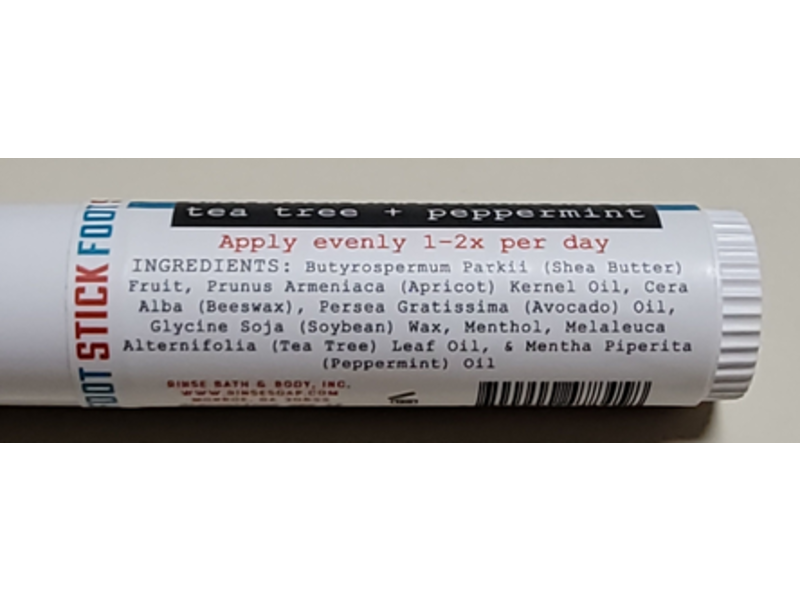 Rinse Bath & Body Co. Travel Friendly Peppofoot Moisturizing Stick, Tea Tree + Peppermint, 0.5 oz