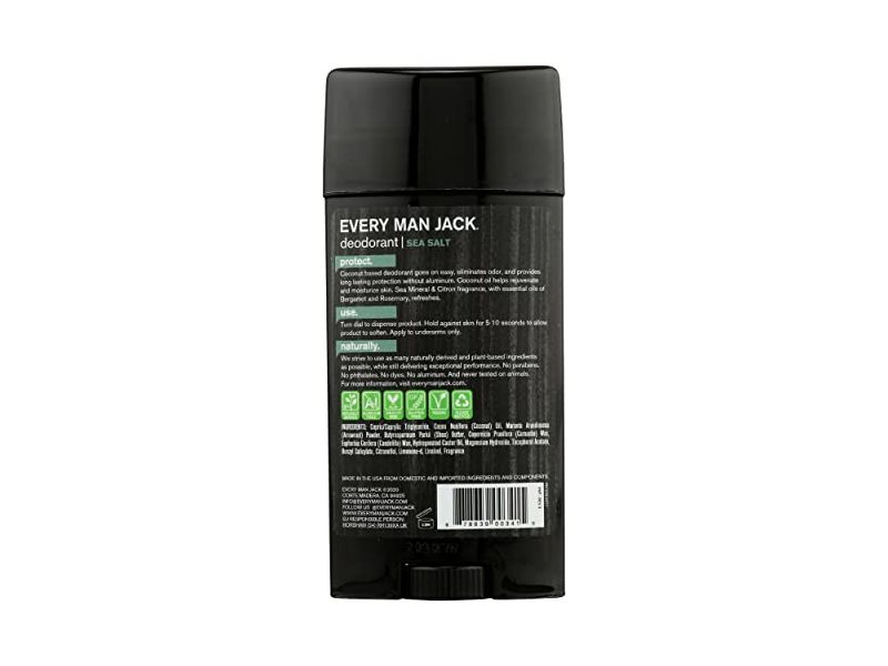 Every Man Jack Deodorant, Sea Salt, 2.7 oz/76.5 g