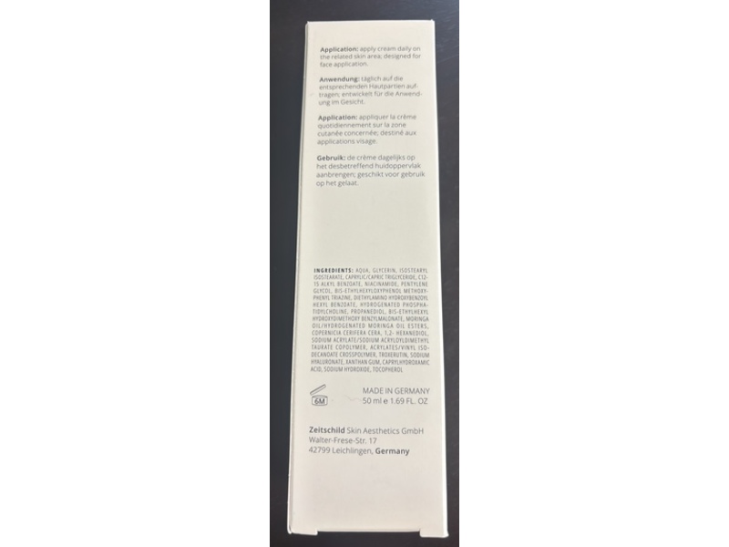 Zeitschild Skin Aesthetics Cream, 1.69 fl oz/50 mL