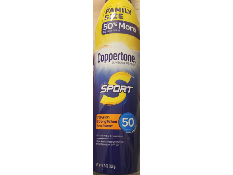 Coppertone Sport Sunscreen Spray, SPF 50, 8.3 oz/235 g