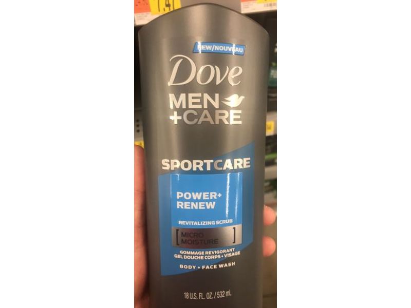 Dove Men + Care Sport Care Power + Renew Body Wash, 18 fl oz/532 mL