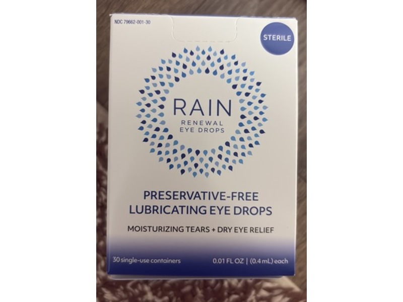 Rain Lubricating Eye Drops, 0.01 fl oz/0.4 mL, 30 Count