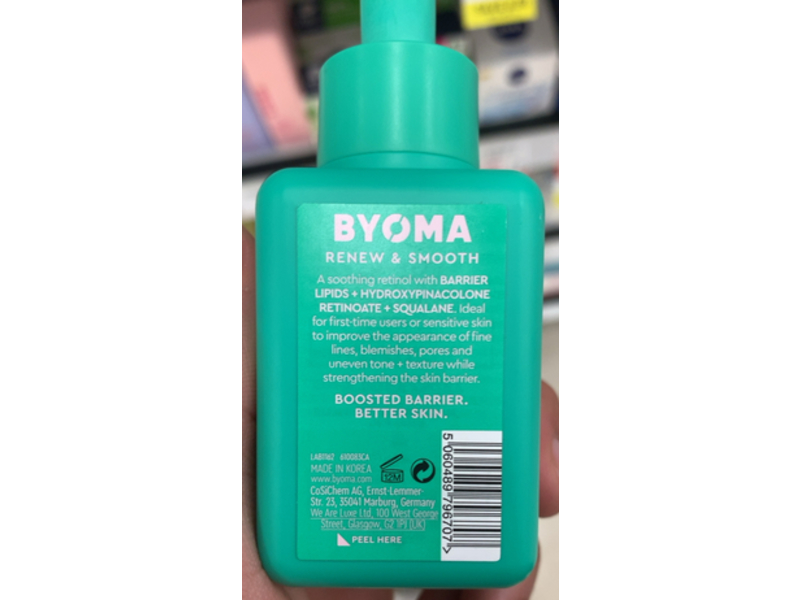 Byoma Sensitive Retinol Oil, Barrier Lipids + Vitamin A + Squalene, 1.01 fl oz/30 mL