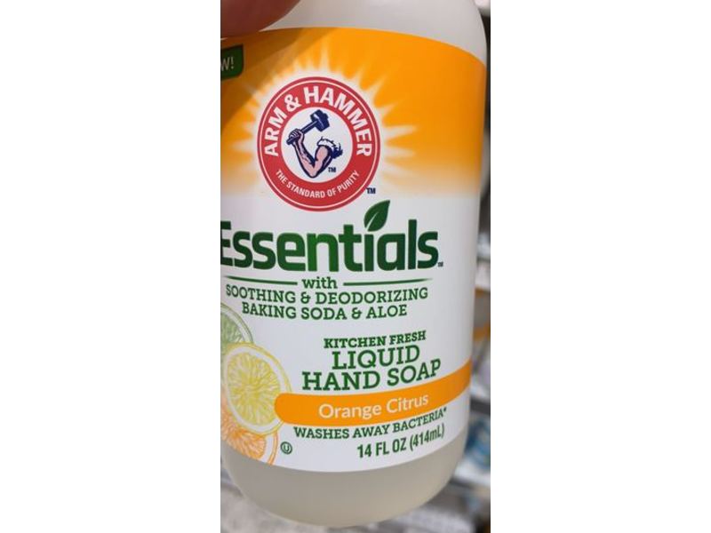 Arm & Hammer Essentials Liquid Hand Soap, Orange Citrus, 14 fl oz/414 mL