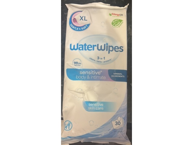 WaterWipes Sensitive Body & Intimate Wipes, XL, 30 Count