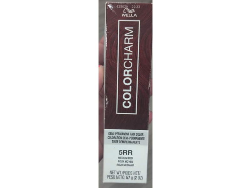 Wella ColorCharm Demi-Permanent Hair Color, 5RR Medium Red, 2 oz/57 g