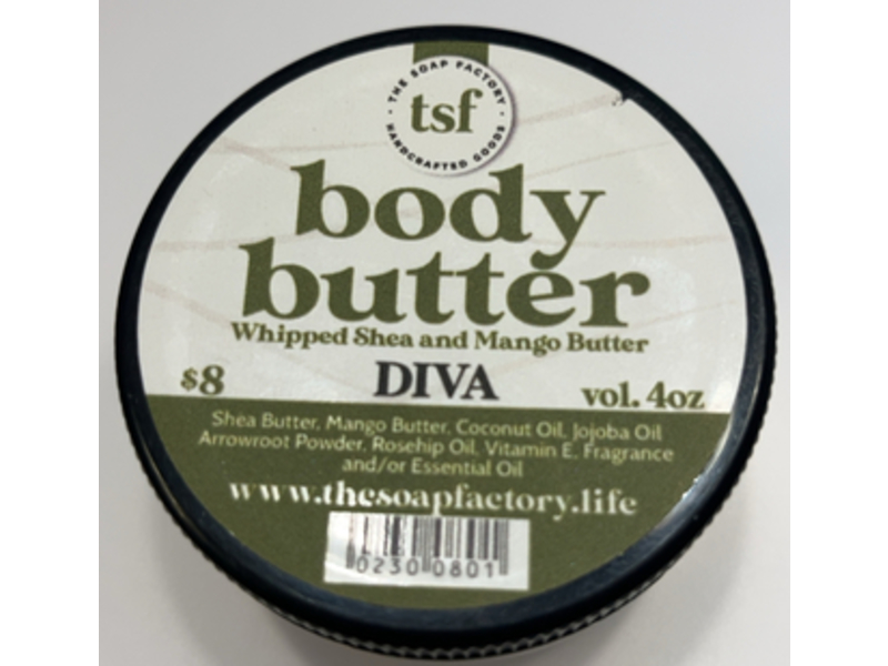 The Soap Factory Diva Body Butter, Whipped Shea & Mango, 4 oz