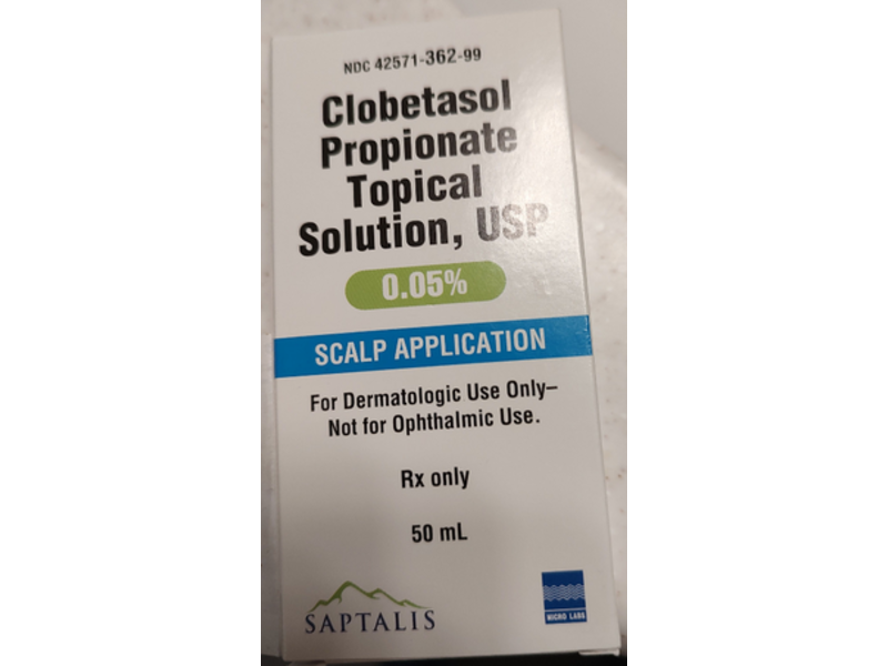 Clobetasol Propionate Topical Solution Scalp Application, 0.05%, 50 mL Saptalis (RX))