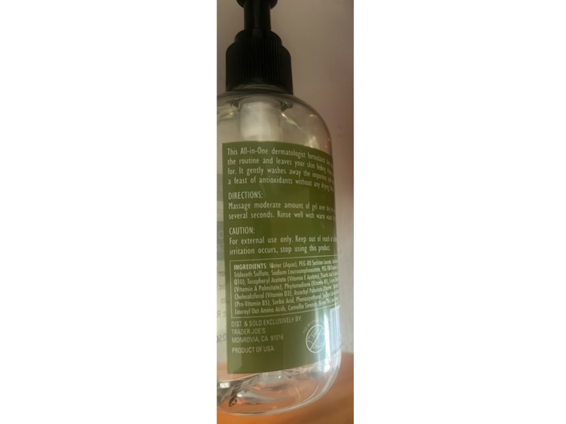 Trader Joe's Nourish All-In-One Facial Cleanser, 8.45 fl oz /250 mL