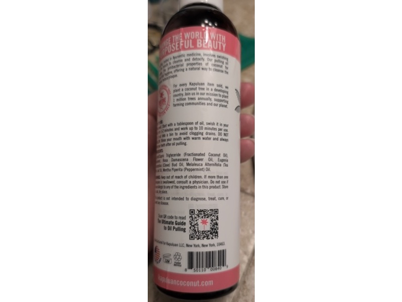 Kapuluan Premium Coconut Pulling Oil Mouthcare, Rose, Clove & Tea Tree, 8 fl oz/237 mL