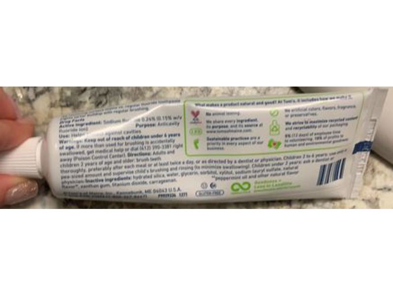 Tom's Of Maine Fluoride Toothpaste, Clean Mint, Luminous White, 4 oz/113 g