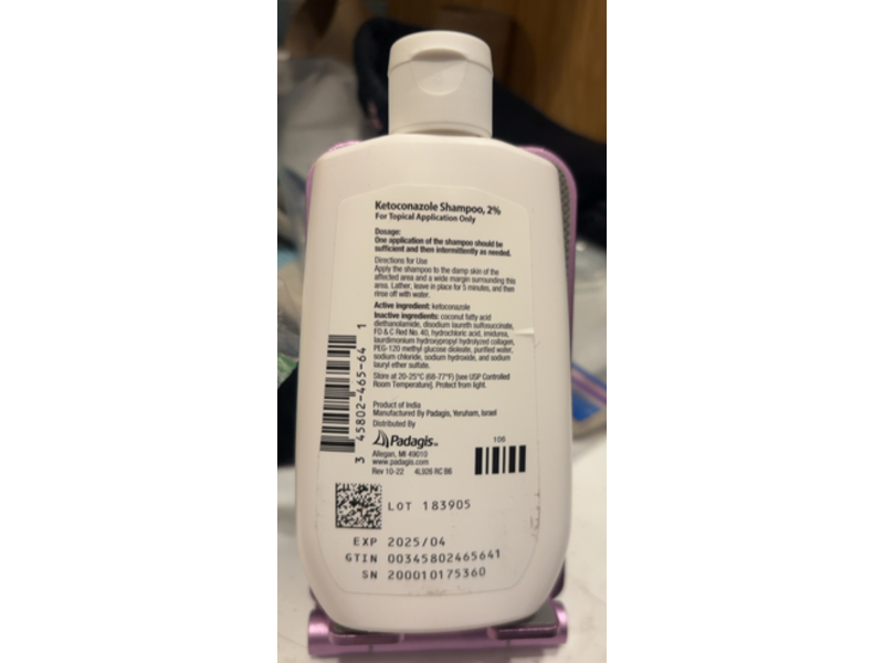 Ketoconazole Shampoo, 2%, 4 fl oz, Padagis (Rx)