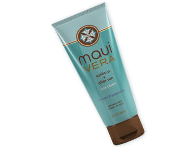 Maui Vera Sunburn & After Sun Aloe Cream, Lavender & Peppermint, 3 fl oz/89 mL
