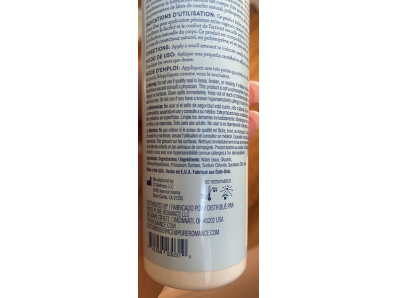 Pure Romance Water-Based Personal Lubricant, 4 fl oz/120 mL