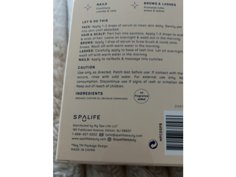 SpaLife 100% Pure Cold-Pressed & Unrefined Castor Oil, 5 fl oz/250 mL