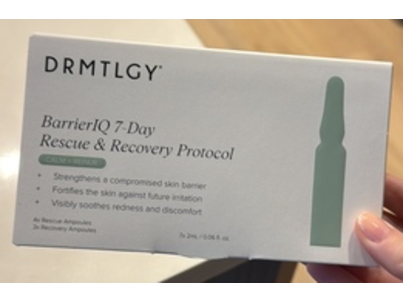 Drmtlgy BarrierIQ 7-Day Rescue & Recovery Protocol Ampoules, Calm + Repair, 0.06 fl oz/2 mL, 7 Count