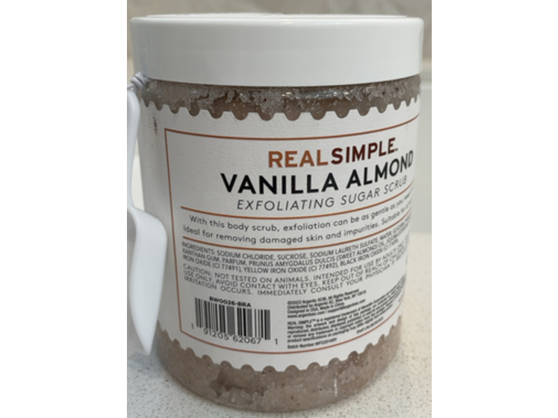 Real Simple Vanilla Almond Exfoliating Sugar Scrub, 26.4 oz/750 g