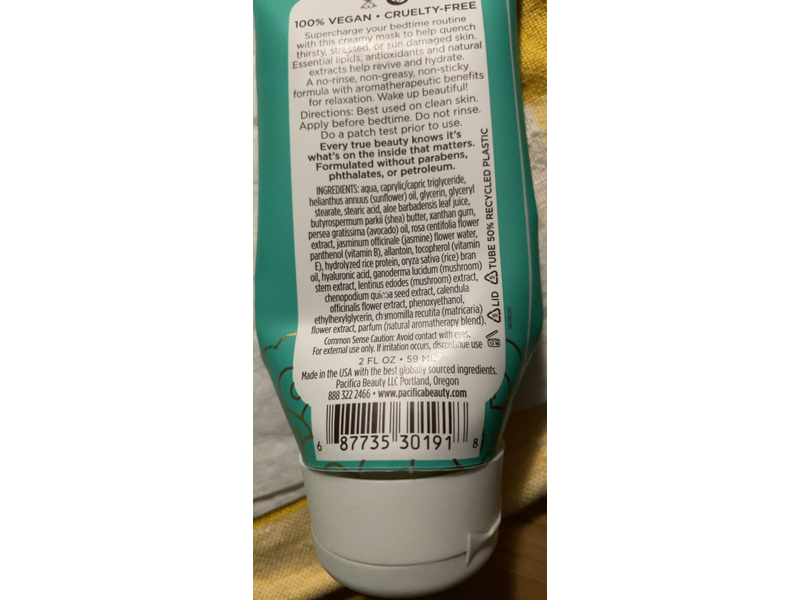 Pacifica Wake Up Super Hydration Sleepover Mask, 2 fl oz/59 mL