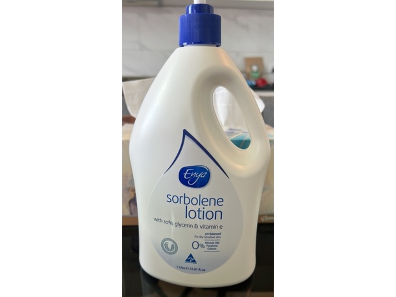 Enya Sorbolene Body Lotion, 10% Glycerin + Vitamin E, 33.8 fl oz/1 L