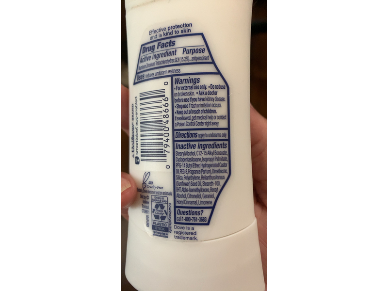 Dove Antiperspirant Deodorant, Acai Berry & Lotus Flower, 2.6 oz/74 g