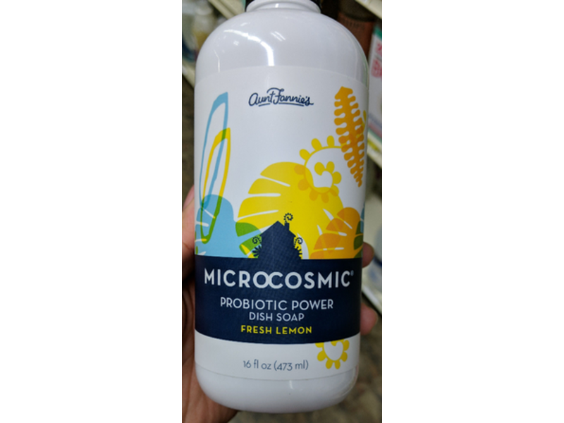 Aunt Fannie's Microcosmic Probiotic Power Dish Soap, Fresh Lemon, 16 fl oz/473 mL