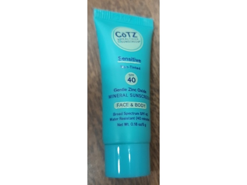 CoTZ Sensitive Non-Tinted Mineral Sunscreen, SPF 40, 0.18 oz/5 g
