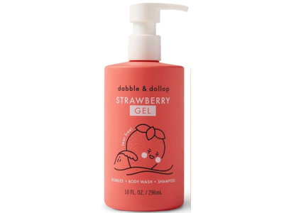 Dabble & Dollop Bubble Bath + Body Wash & Shampoo, Strawberry, 10 fl oz/296 mL, Pack Of 2