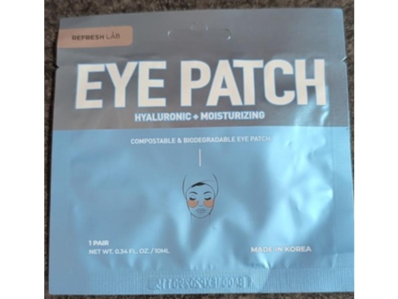Refresh Lab Eye Patch, Hyaluronic + Moisturizing, 0.34 fl oz/10 mL, 1 Pair