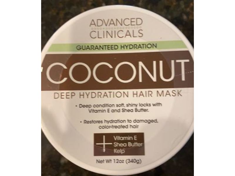 Advanced Clinicals Deep Hydration Hair Mask, Coconut, 12 oz/340 g