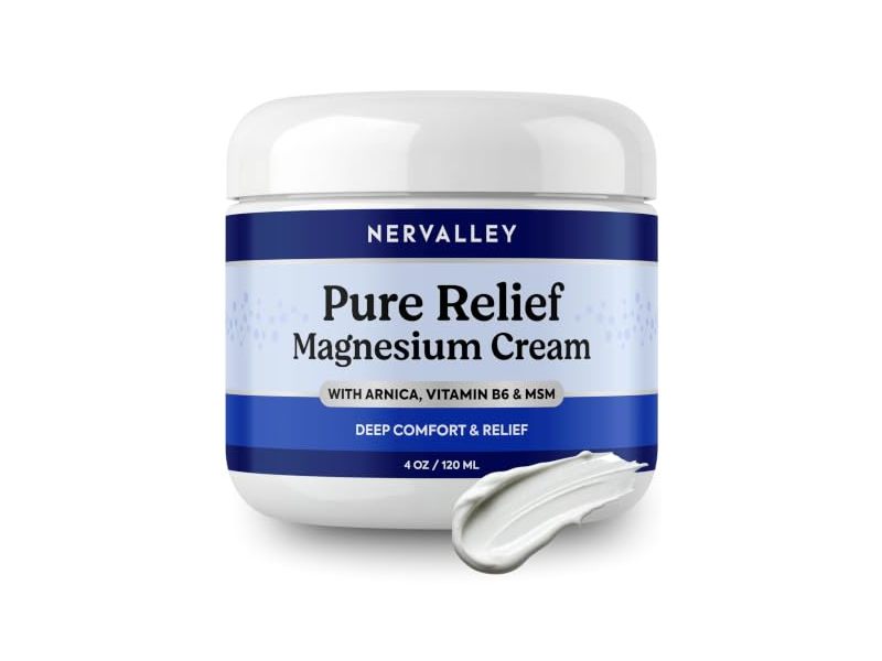 Nervalley Pure Relief Magnesium Cream, Deep Comfort & Relief, 4 oz/120 mL