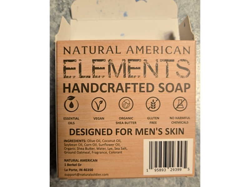 Natural American Elements Men's Bar Soap, Spring Falls, 5 oz