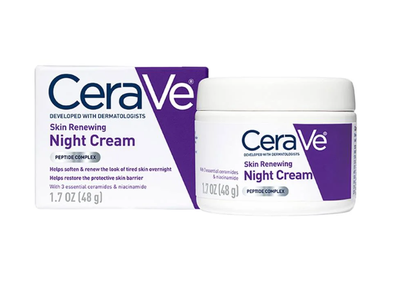 Cerave Skin Renewing Night Cream, Peptide Complex, 1.7 oz/48 g