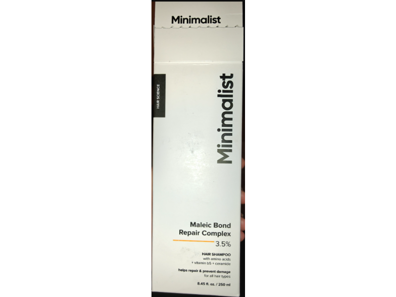 Minimalist Maleic Bond Repair Complex 3.5% Hair Shampoo, 8.45 fl oz/250 mL.