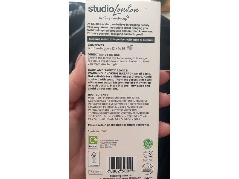 Superdrug Studio London 12 Shade Eyeshadow Palette