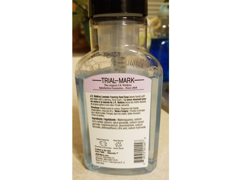 J.r Watkins Foaming Hand Soap, Lavender, 9 fl oz/256 mL