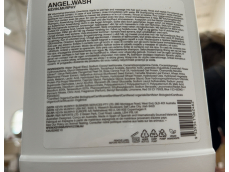 Kevin Murphy Angel-Wash Shampoo, Green Tea+Lavender Extracts & Rose Hip Oil, 64 fl oz/1.9 L