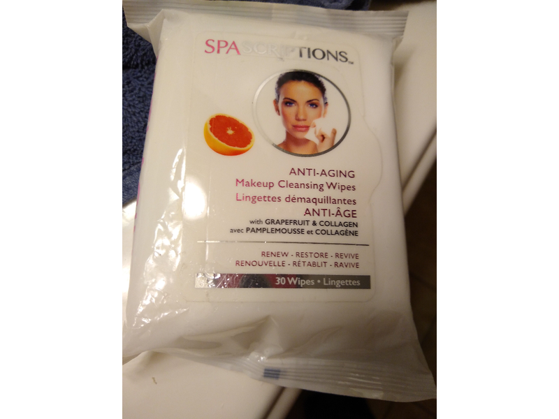 Spascriptions Anti Aging Makeup Cleansing Wipes, 30 Count