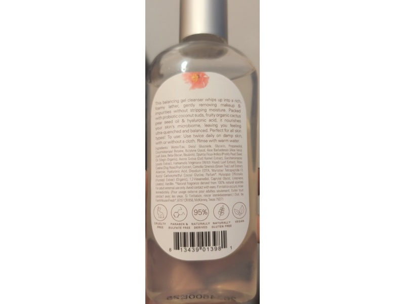 Farmhouse Fresh Balancing Gel Cleanser, Cactus Pear, 6 fl oz/177.4 mL