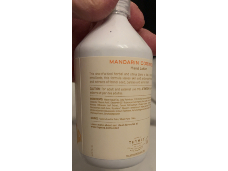 Thymes Moisturizing Hand Lotion, Mandarin Coriander, 9 fl oz/266 mL