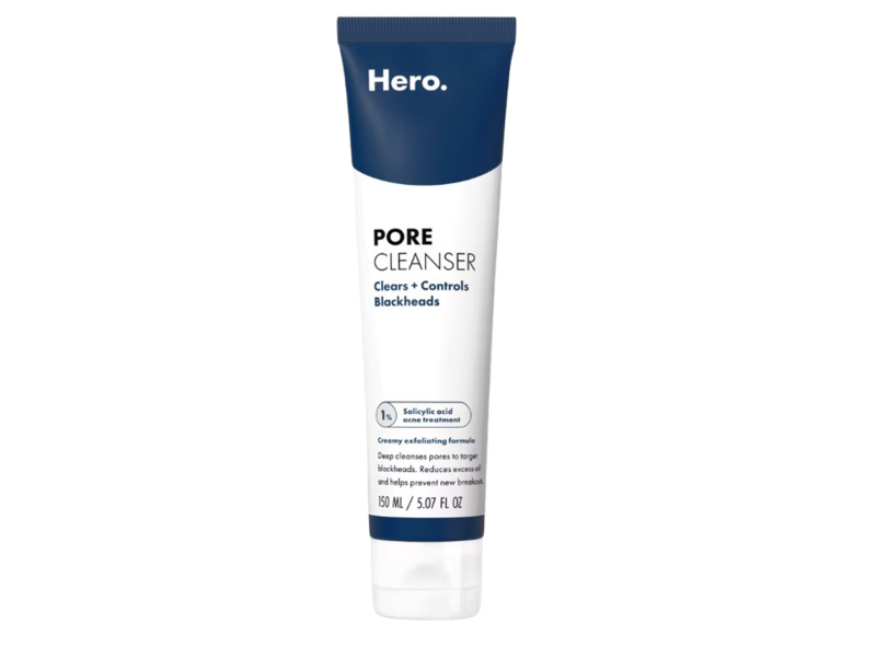 Hero Pore Clears + Controls Blackheads Cleanser, 5.07 fl oz/150 mL