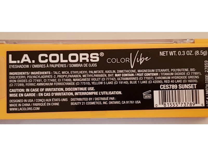 L.A Colors Color Vibe Eyeshadow, Sunset, 0.3 oz/8.5 g