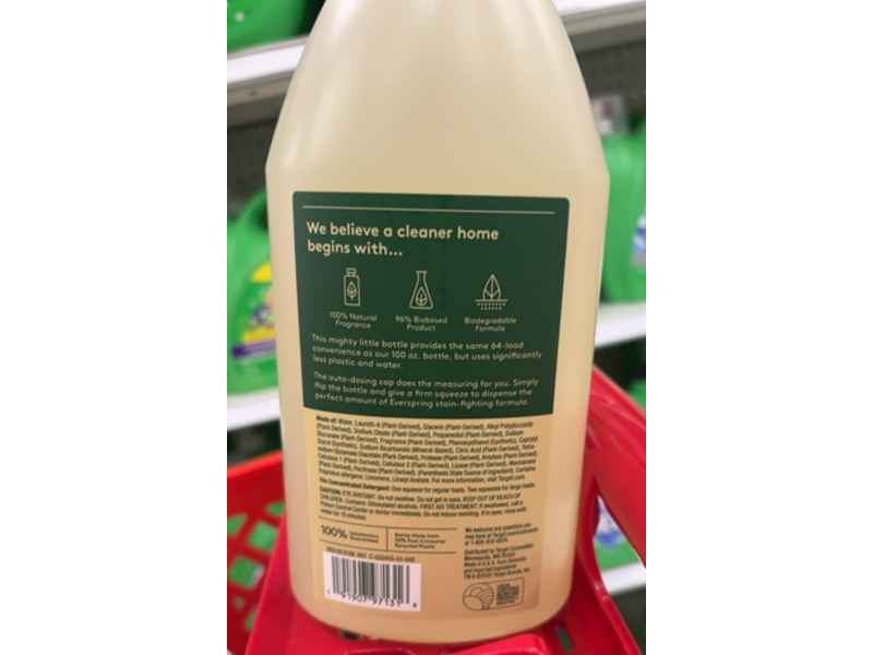 Ever Spring Laundry Detergent, Patchouli & Vetriver, 64 Loads, 32 fl oz/946 mL