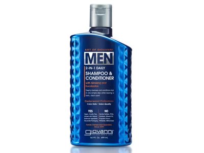 Giovanni Men 2-In-1 Daily Shampoo & Conditioner, Ginseng & Eucalyptus, 16.9 fl oz/499 mL