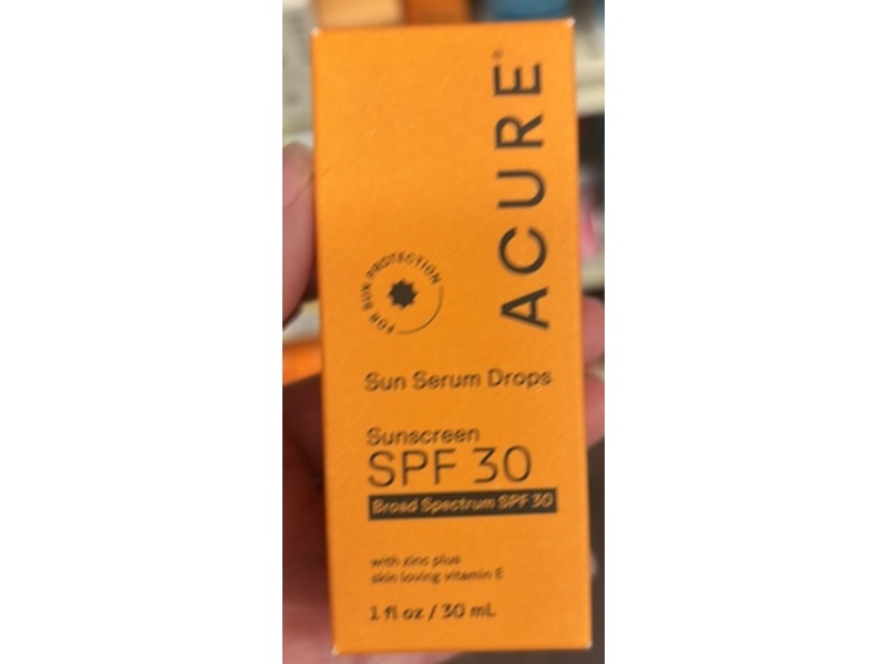Acure Sun Serum Drops Sunscreen, SPF 30, 1 fl oz/30 mL