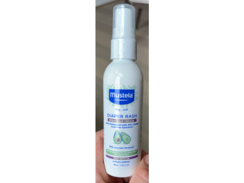 Mustela Baby Diaper Rash Cream Spray, Avocado Perseose, 3 fl oz/88 mL