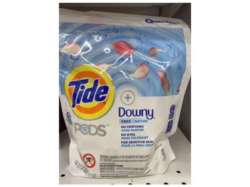 Tide Plus Pods Downy Detergent For Sensitive Skin, Free/Nature, 23 Pacs, 22 oz/632 g