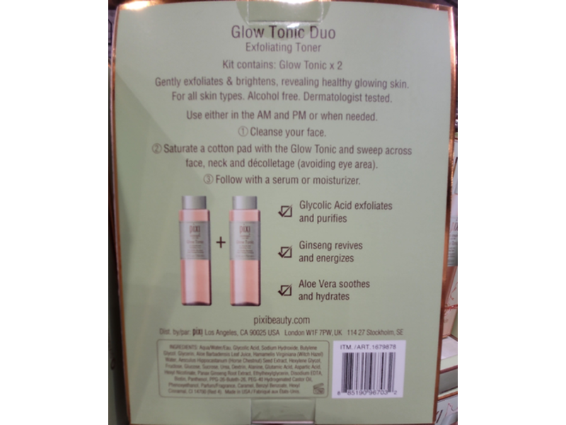 Pixi Glow Tonic Duo Exfoliating Toner, Glycolic Acid, 8.5 fl oz/250 mL, Pack Of 2